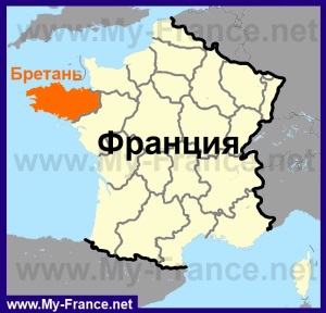Бретань на карте Франции