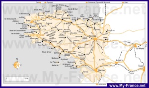 Карта дорог Бретани